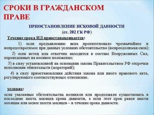 Факторы, которые могут изменить или продлить срок исковой давности