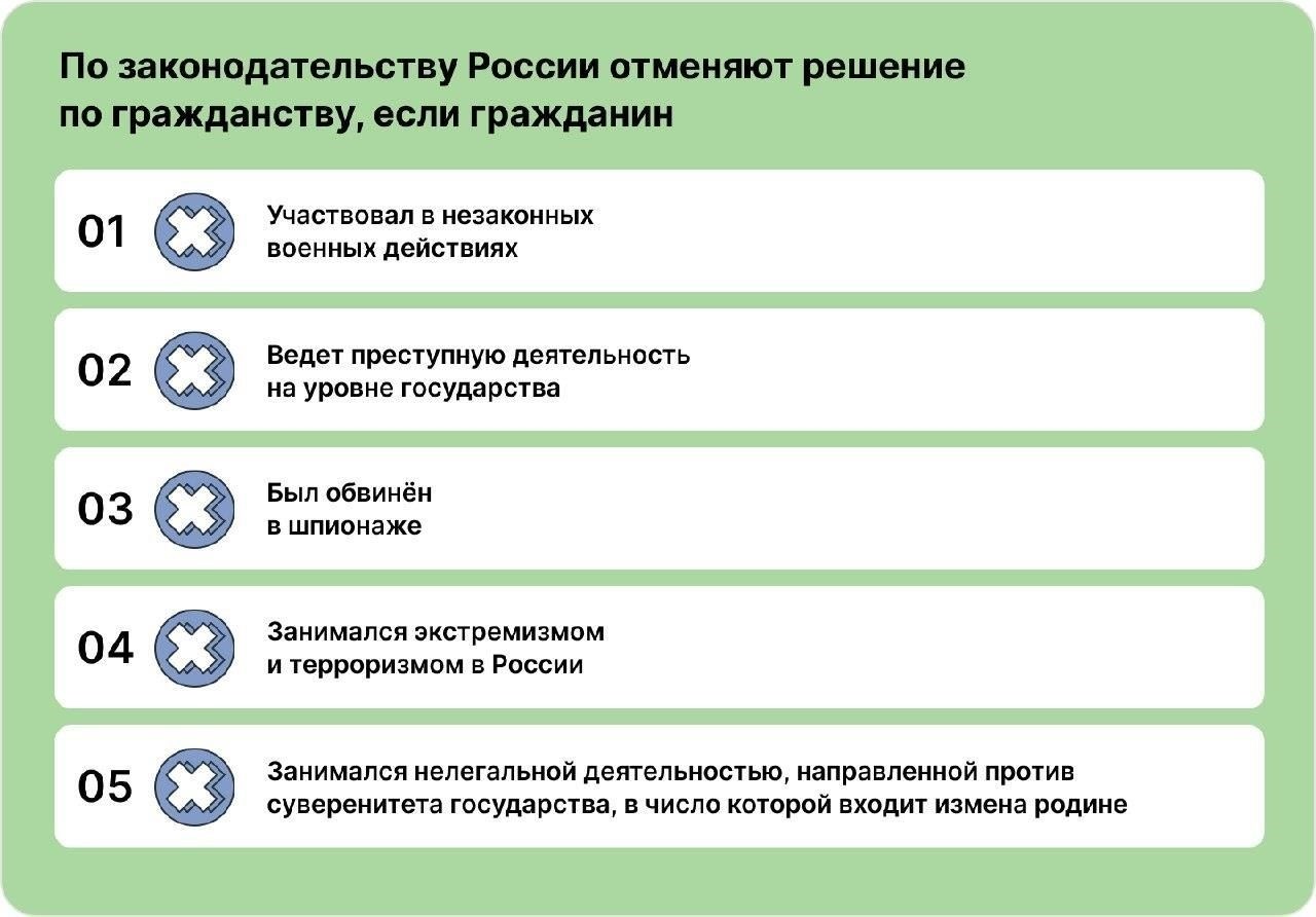 Правовые проблемы после лишения гражданстваЛишение гражданства, как правило, предполагает инициирование правового механизма, который может быть оспорен в суде. После начала процедуры человеку может быть запрещен доступ к социальным услугам, здравоохранению и трудоустройству на территории страны. Потеря гражданства может быть оспорена в суде, но окончательное решение зависит от применения действующих законов.